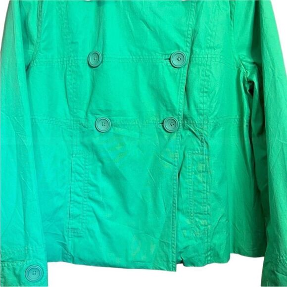 L.L.bean green double button spring coat - Picture 7 of 9